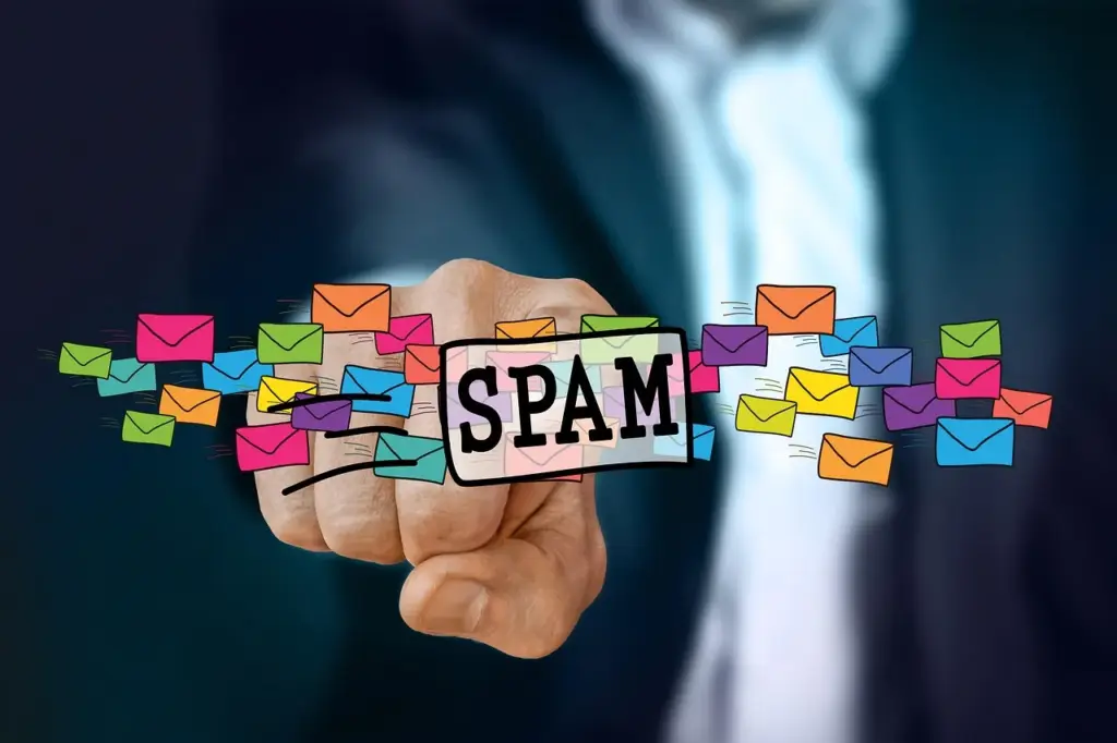 Email inbox showing spam folder